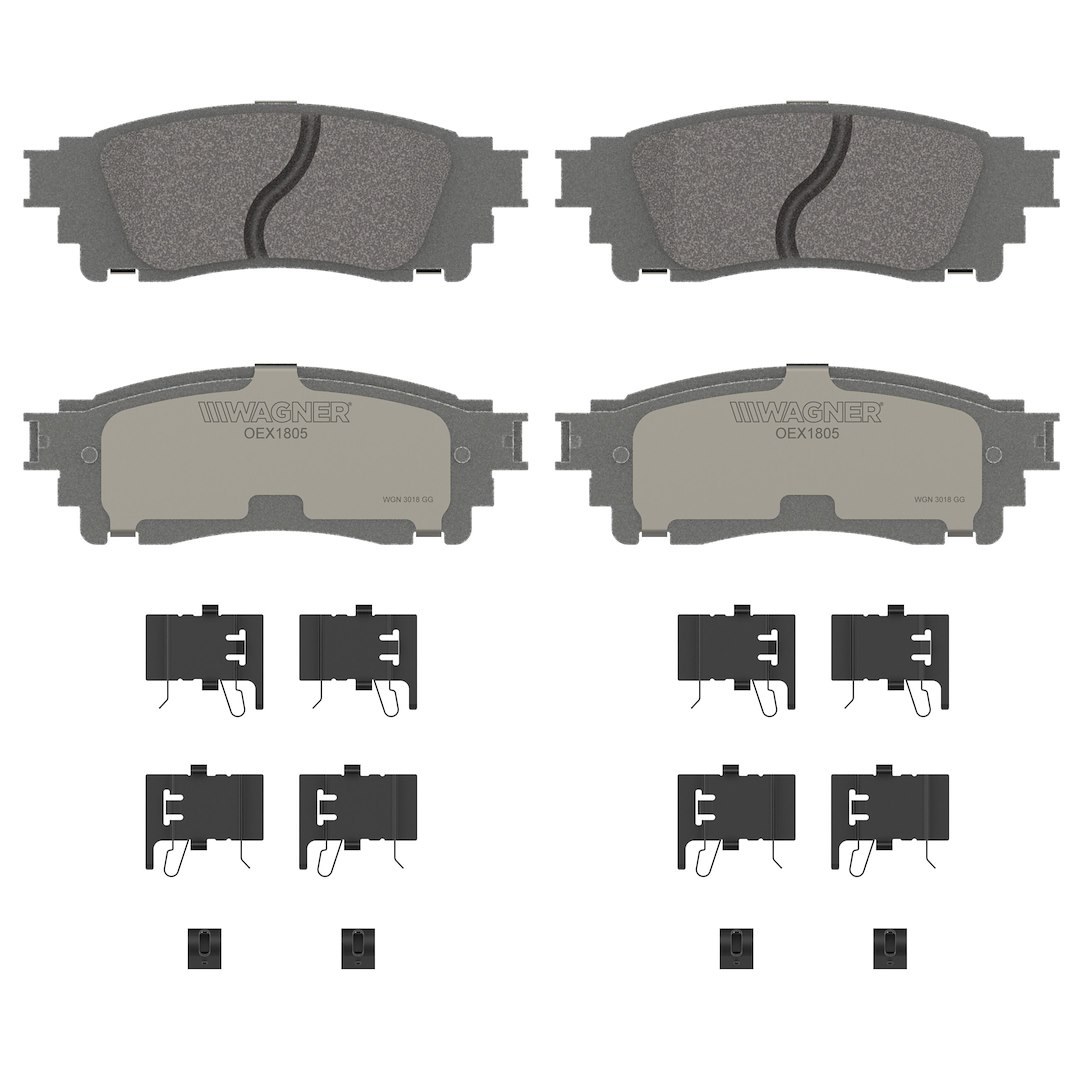 Wagner Brake Brake Pad, Oex, Fmsi Number D1805-9039, Ceramic, Set of 4, With Mounting Hardware – OEX1805