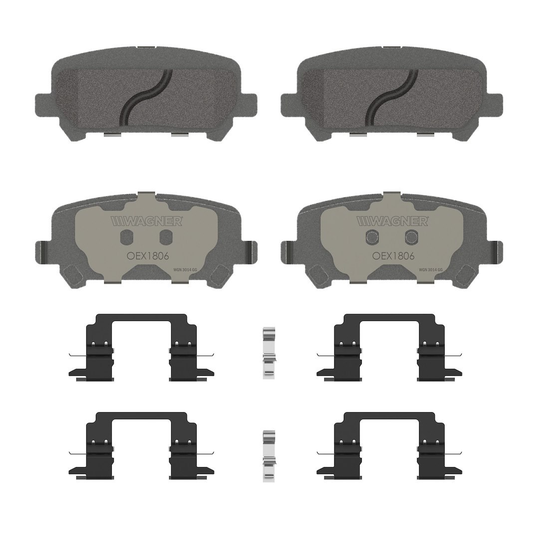 Wagner Brake Brake Pad, Oex, Fmsi Number D1806-9041, Ceramic, Set of 4, With Mounting Hardware – OEX1806