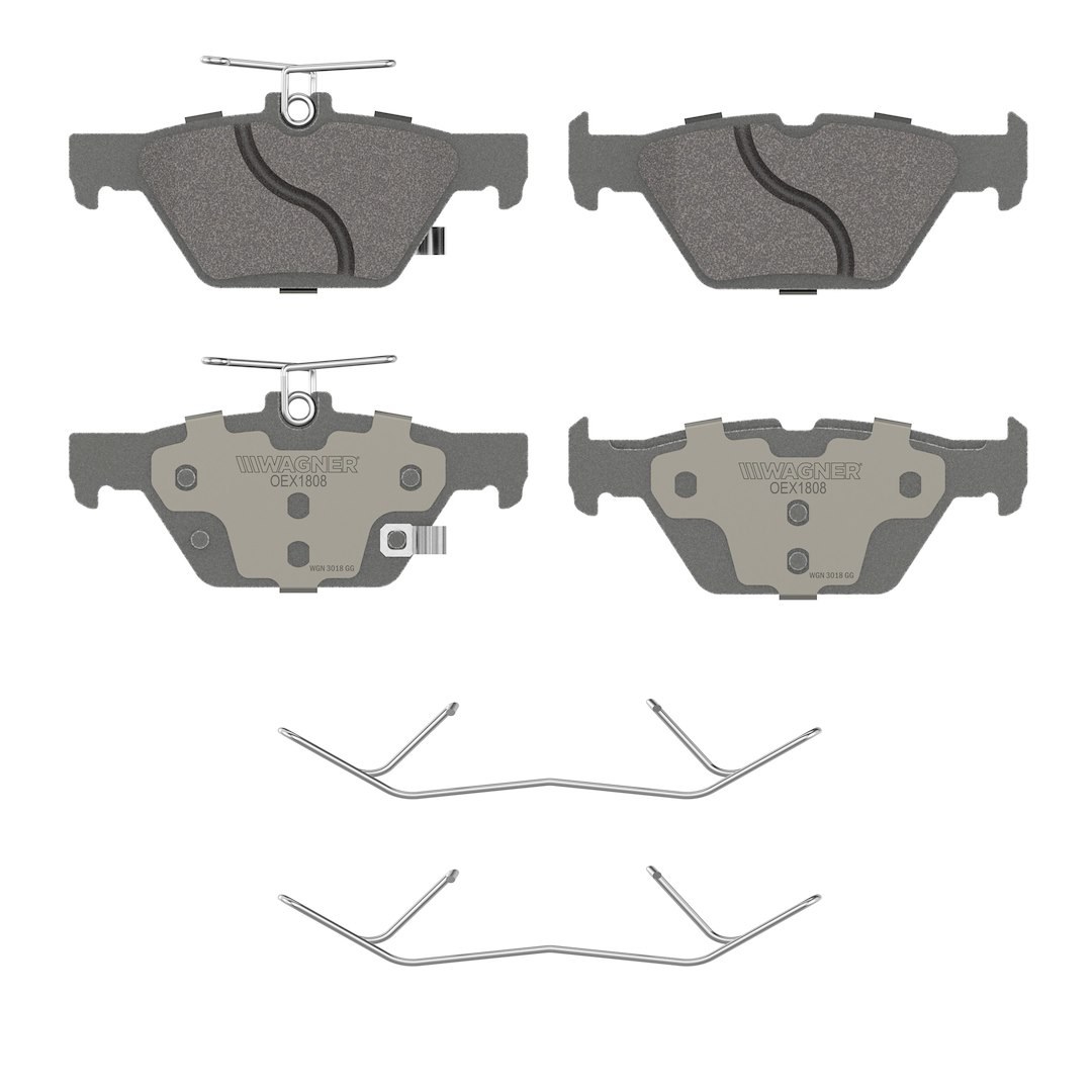 Wagner Brake Brake Pad, Oex, Fmsi Number D1808-9043, Ceramic, Set of 4, With Mounting Hardware – OEX1808