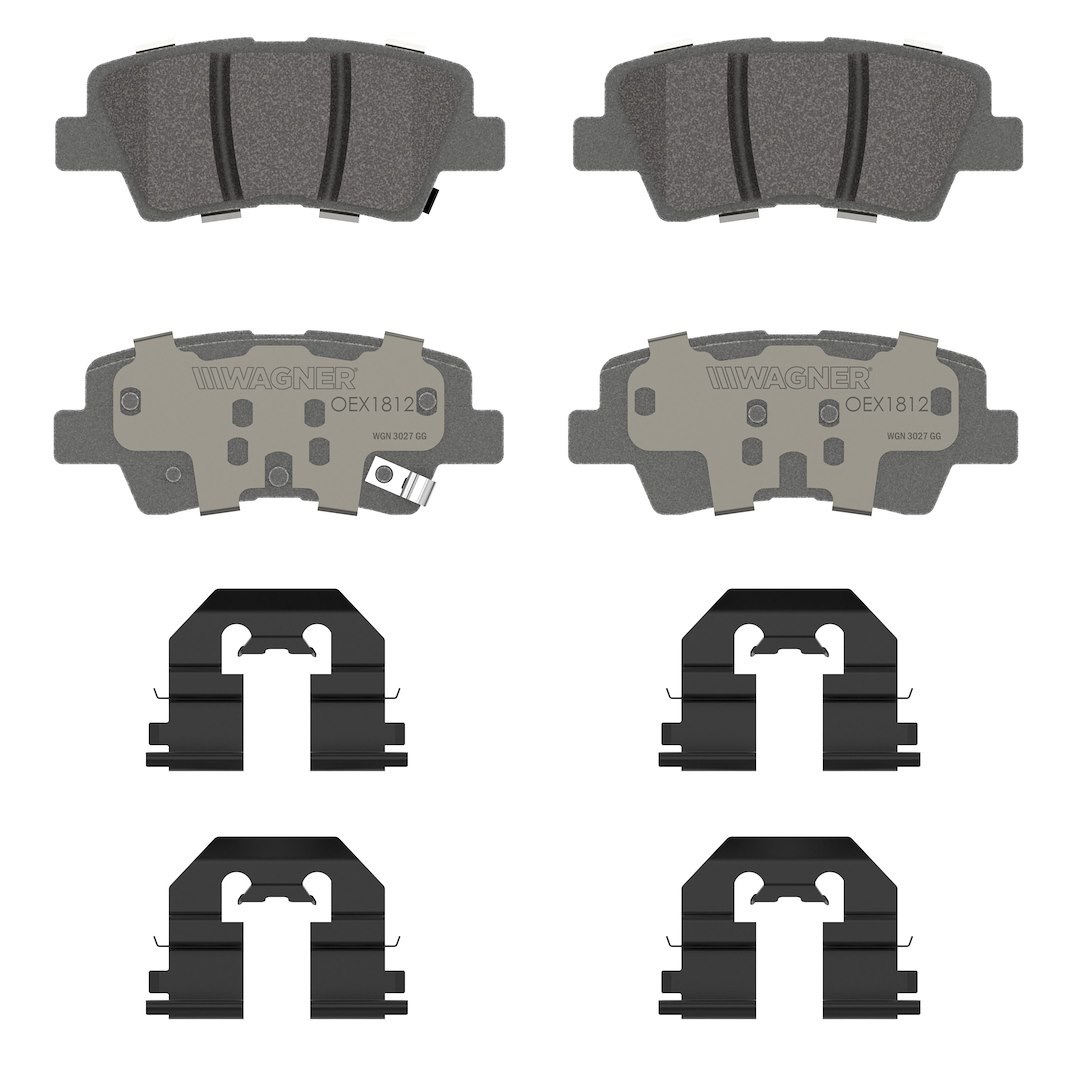Wagner Brake Brake Pad, Oex, Fmsi Number D1812-8428, Ceramic, Set of 4, With Mounting Hardware – OEX1812