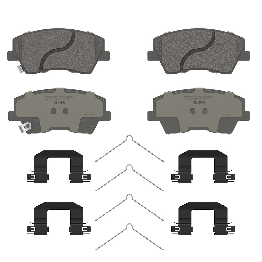 Wagner Brake Brake Pad, Oex, Fmsi Number D1912-9143, Ceramic, Set of 4, With Mounting Hardware – OEX1912