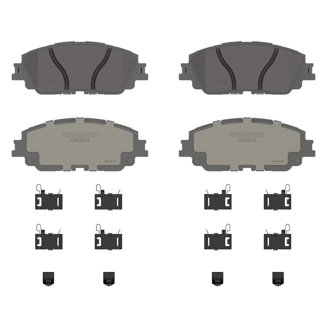 Wagner Brake Brake Pad, Oex, Fmsi Number D2076-9311, Ceramic, Set of 4, With Mounting Hardware – OEX2076