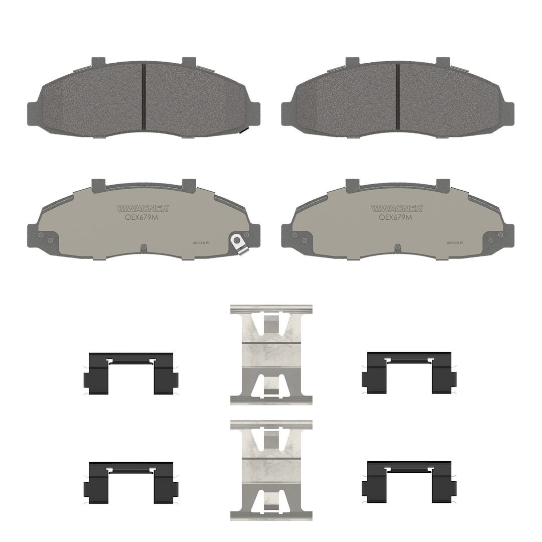 Wagner Brake Brake Pad, Oex, Fmsi Number D679-7558, Semi-Metallic, Set of 4, With Mounting Hardware – OEX679M