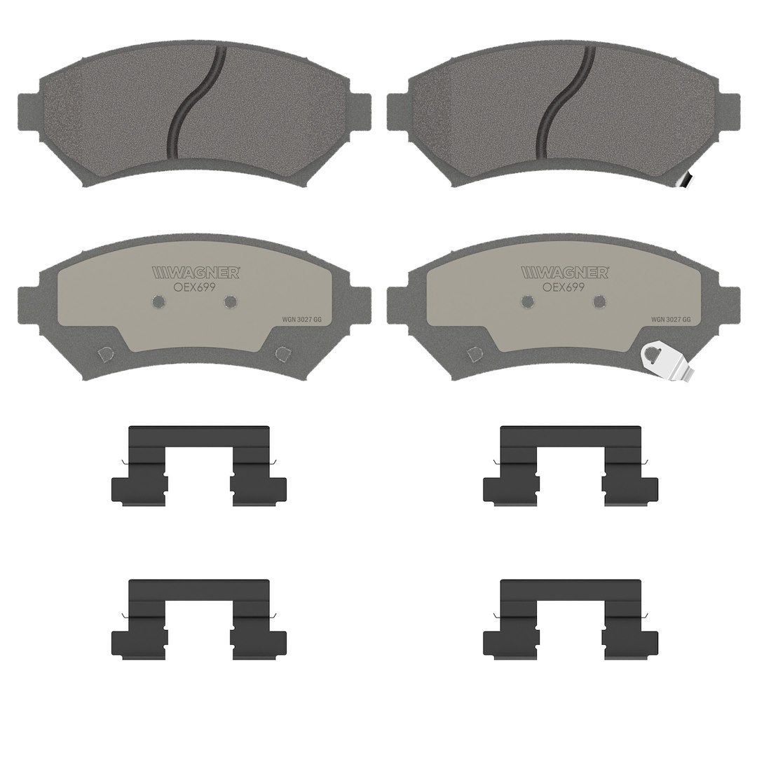 Wagner Brake Brake Pad, Oex, Fmsi Number D699-7574, Ceramic, Set of 4, With Mounting Hardware – OEX699