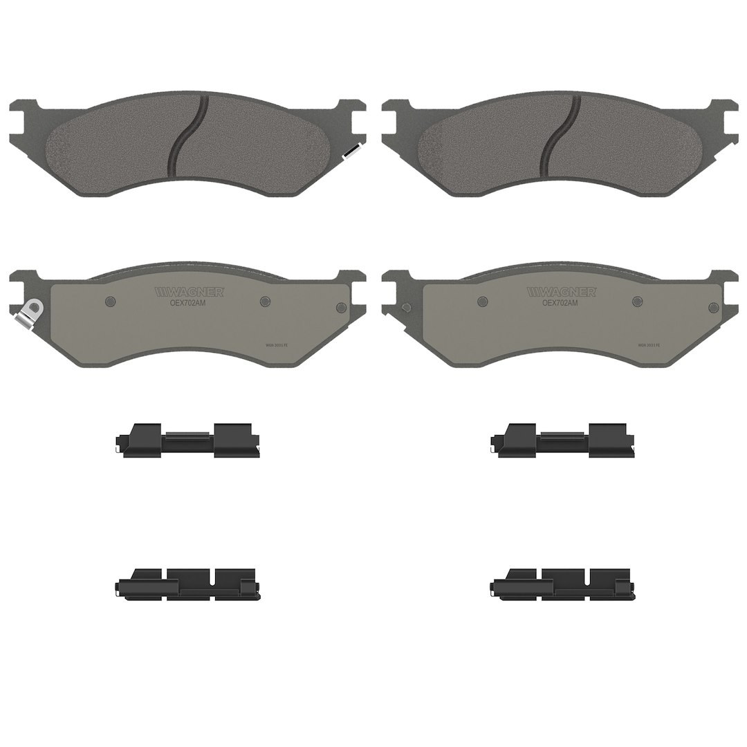 Wagner Brake Brake Pad, Oex, Fmsi Number D702-7752, Semi-Metallic, Set of 4, With Mounting Hardware – OEX702AM