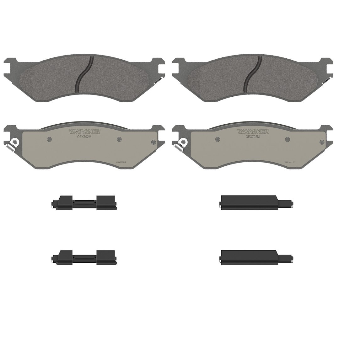 Wagner Brake Brake Pad, Oex, Fmsi Number D702-7576, Semi-Metallic, Set of 4, With Mounting Hardware – OEX702M