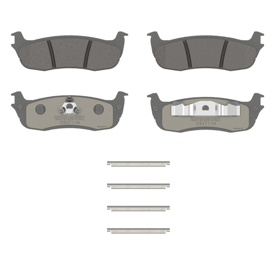 Wagner Brake Brake Pad, Oex, Fmsi Number D711-7584, Semi-Metallic, Set of 4, With Mounting Hardware – OEX711M