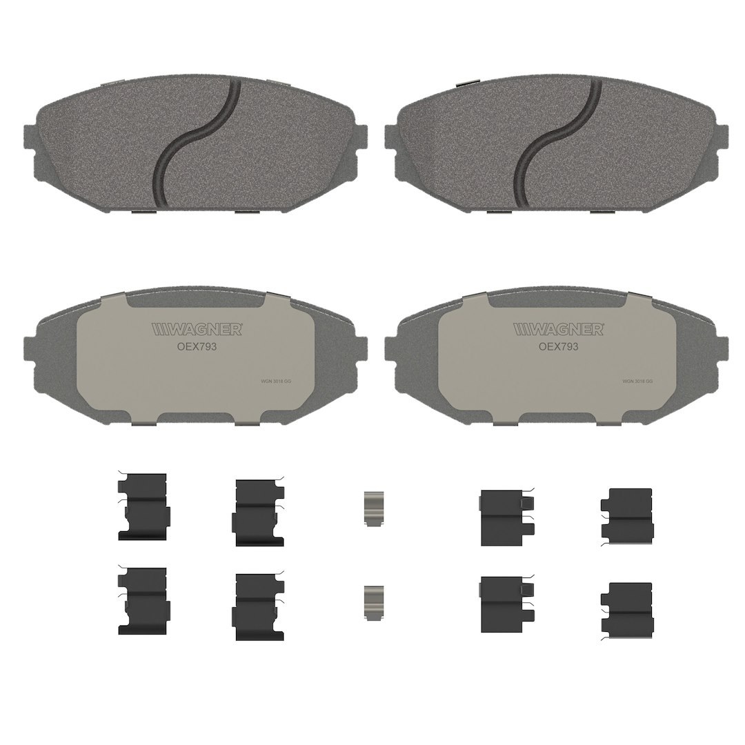 Wagner Brake Brake Pad, Oex, Fmsi Number D793-7663, Ceramic, Set of 4, With Mounting Hardware – OEX793