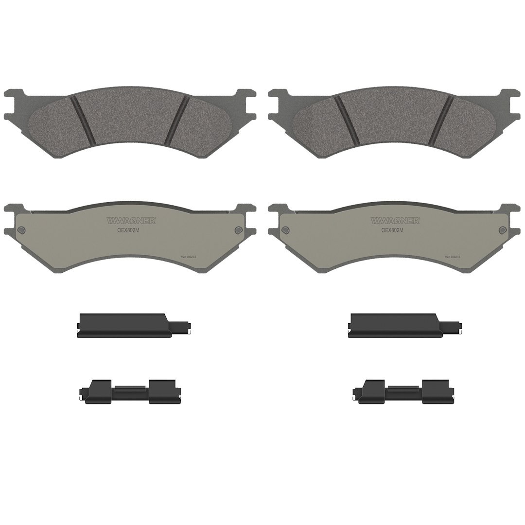 Wagner Brake Brake Pad, Oex, Fmsi Number D802-7673, Semi-Metallic, Set of 4, With Mounting Hardware – OEX802M
