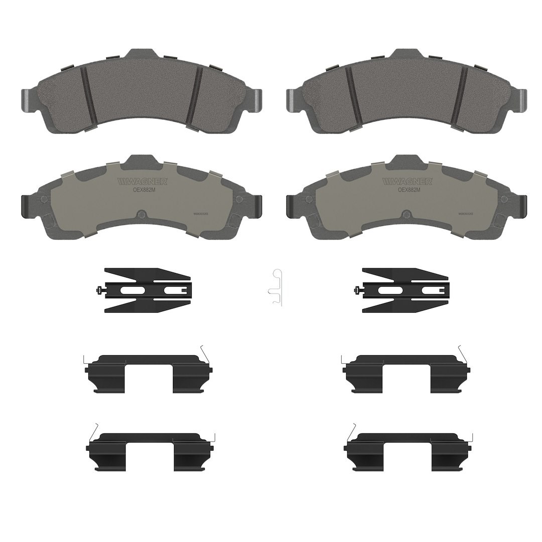 Wagner Brake Brake Pad, Oex, Fmsi Number D882-7759, Semi-Metallic, Set of 4, With Mounting Hardware – OEX882M