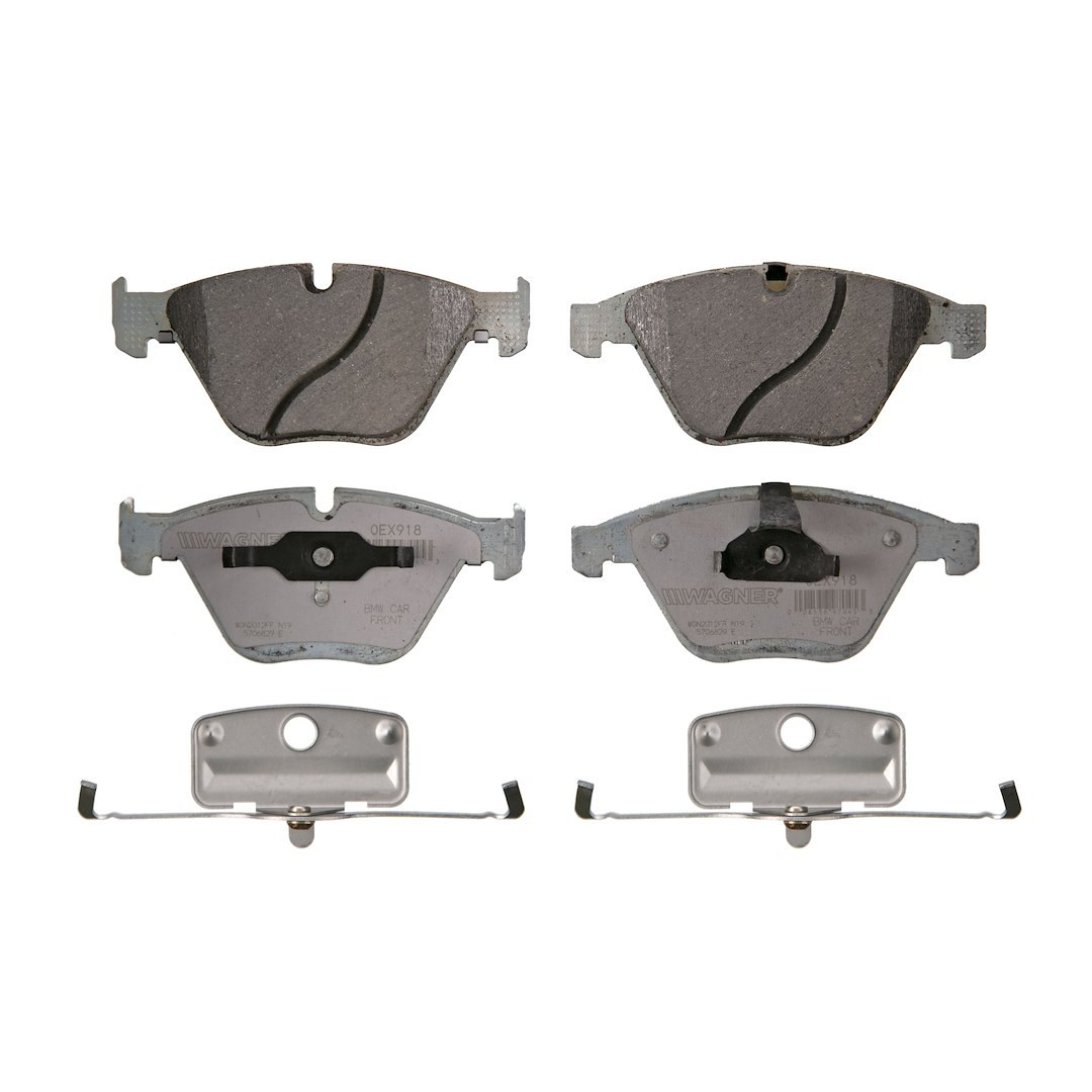 Wagner Brake Brake Pad, Oex, Fmsi Number D918-7799, Ceramic, Set of 4, With Pad Shims/ Abutment Clips/ Mounting Hardware – OEX918