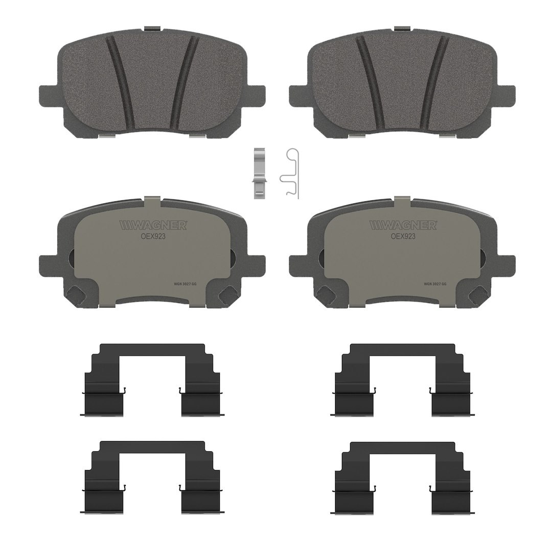 Wagner Brake Brake Pad, Oex, Fmsi Number D923-7824, Ceramic, Set of 4, With Mounting Hardware – OEX923