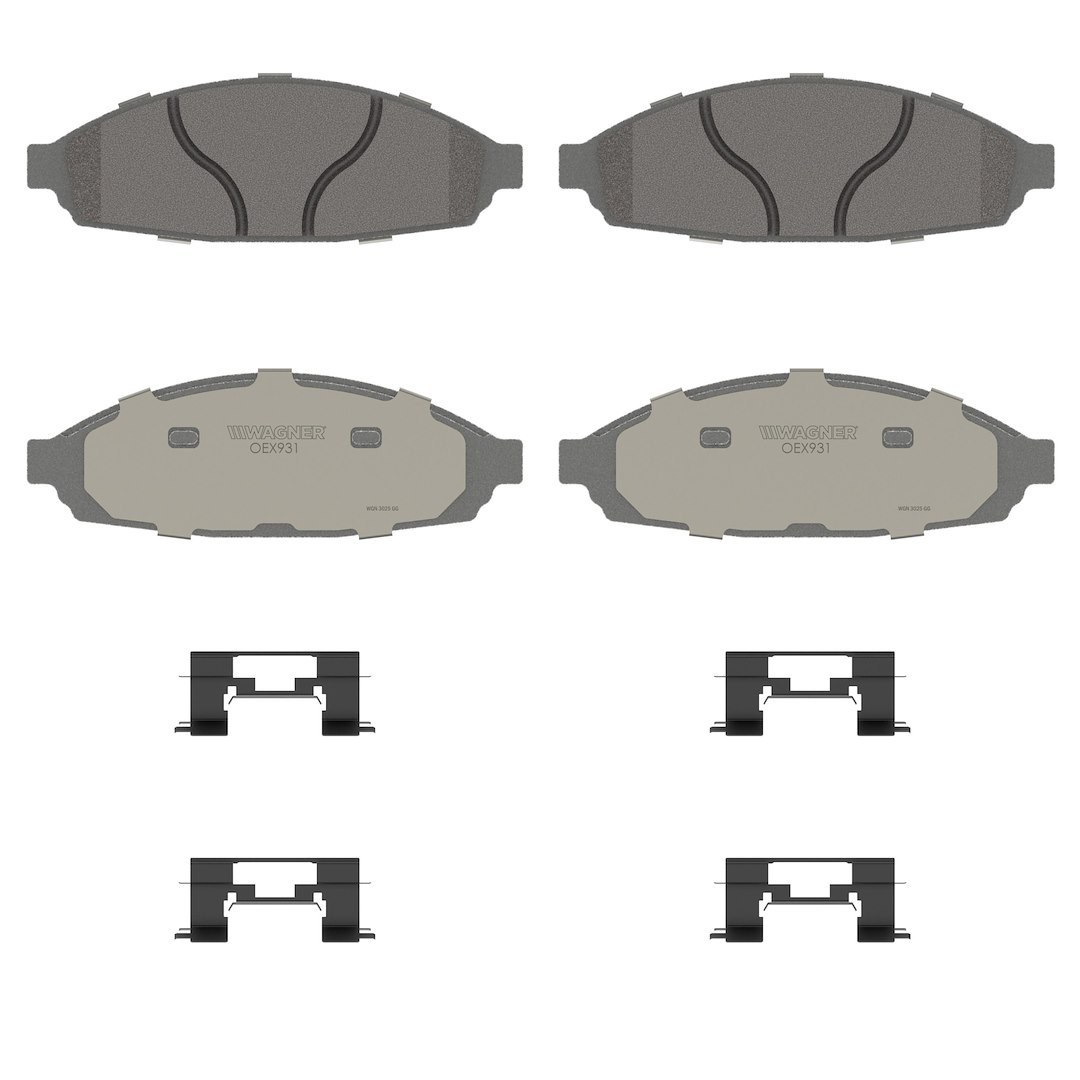 Wagner Brake Brake Pad, Oex, Fmsi Number D931-7834, Ceramic, Set of 4, With Mounting Hardware – OEX931