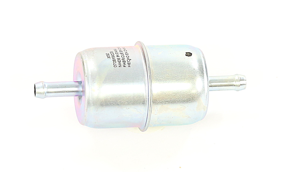 WIX Filters Fuel Filter, IN-Line, 1.936 Inch Top/ 1.936 Inch Bottom Diameter X 3.8 Inch Length, 20 Micron Element, Metal, With Clamps/ Hoses – 33032