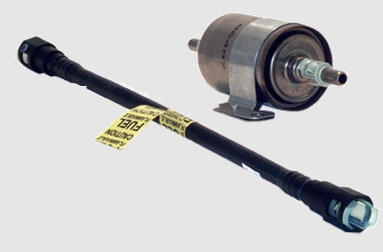 WIX Filters Fuel Filter, IN-Line, 2.176 Inch Diameter X 6.47 Inch Length, 12 Micron Element, With Hose and Mounting Hardware – 33487