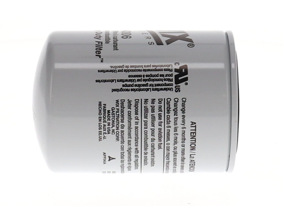 WIX Filters Fuel Filter, Spin-On Style, 5.2 Inch Height X 3.674 Inch Outside Diameter, 300 PSI Burst Pressure, 10 Micron Element – 24006
