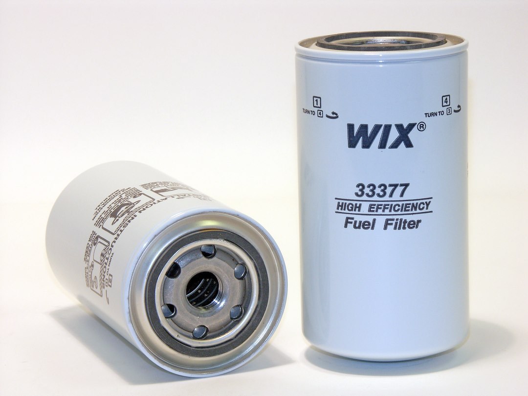 WIX Filters Fuel Filter, Spin-On Style, 7.007 Inch Height X 3.713 Inch Outside Diameter Top, 250 PSI Burst Pressure, 5 Micron Element – 33377