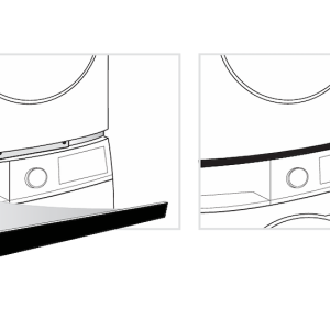 Westland Clothes Washer/ Dryer Mounting Bracket, Stack Trim/ Filler Panel Kit, Used with Stacking Kit SK04 for Finished Appearance, Black – SK04T