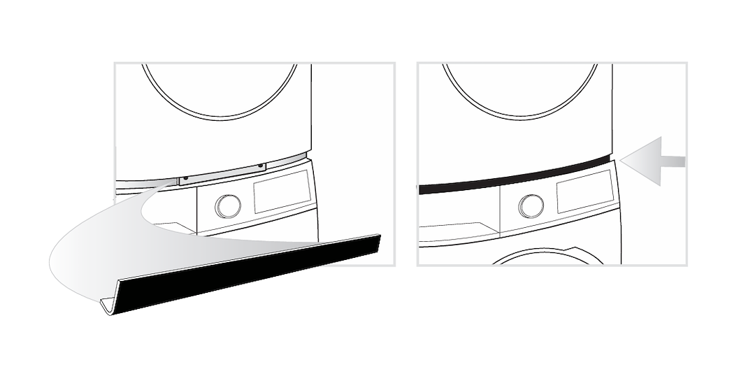 Westland Clothes Washer/ Dryer Mounting Bracket, Stack Trim/ Filler Panel Kit, Used with Stacking Kit SK04 for Finished Appearance, Black – SK04T
