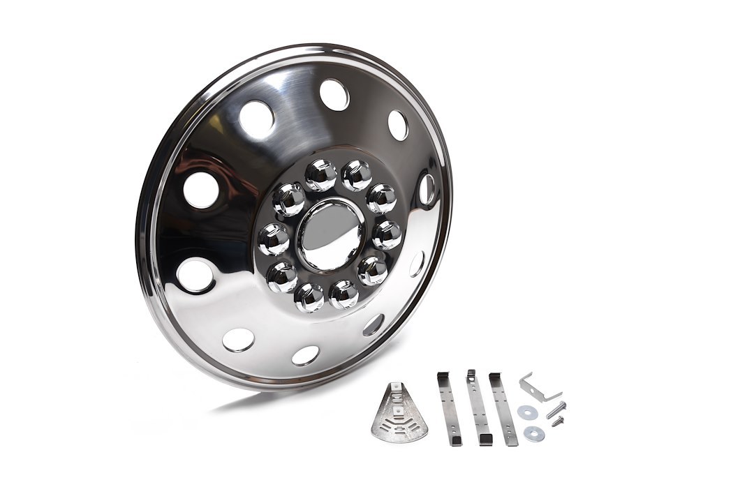 Wheelmaster Wheel Cover, 19-1/2 Inch, Front Wheel, With 10 Lug/ Mounting Hardware, Single – 7195B1