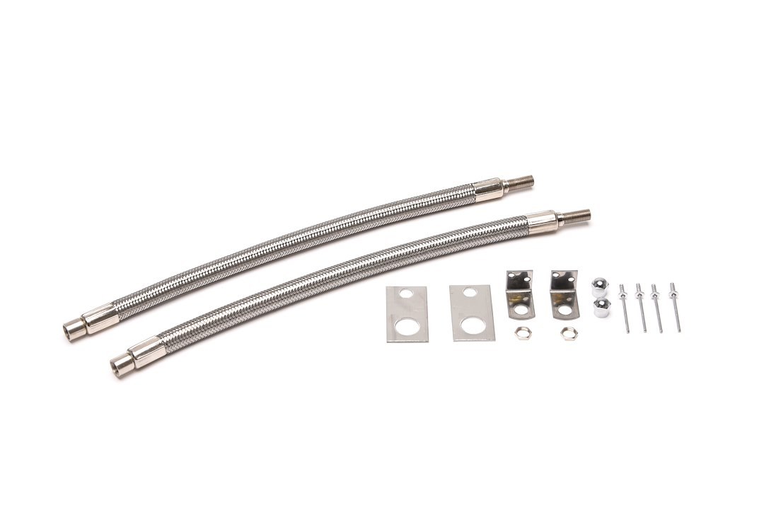 Wheelmaster Valve Stem Extension, Used with 22 Inch Dual Wheels, 15 Inch Straight, Stainless Steel, Hub Mount, Set of 2 – 8005
