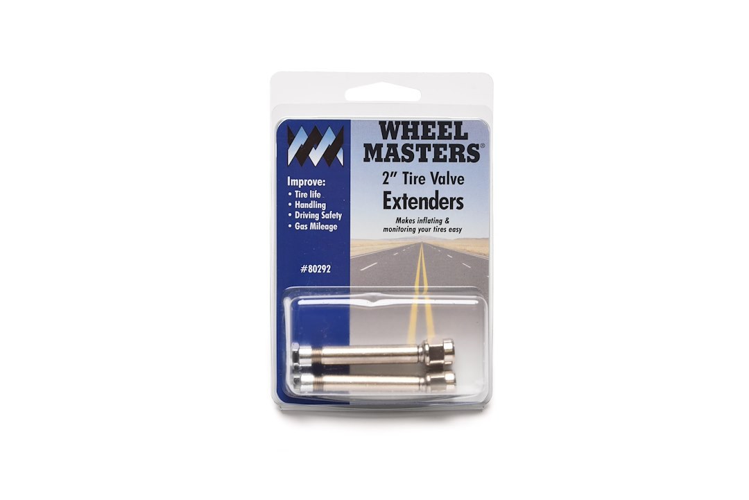 Wheelmaster Valve Stem Extension, 2 Inch Straight, With Valve Stem Cap, Set of 2 – 80292