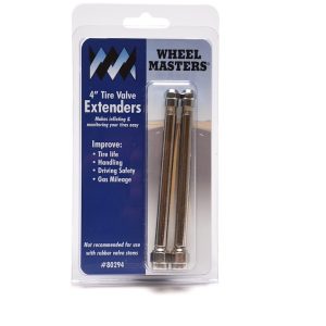 Wheelmaster Valve Stem Extension, 4 Inch Straight, With Valve Stem Cap, Set of 2 – 80294