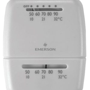 White Rodger Wall Thermostat, Single Stage, Heat Only, Non-Programmable, Small Mechanical, Mercury Free, 3-1/2 Inch X 2-1/2 Inch X 1-1/2 Inch – M30