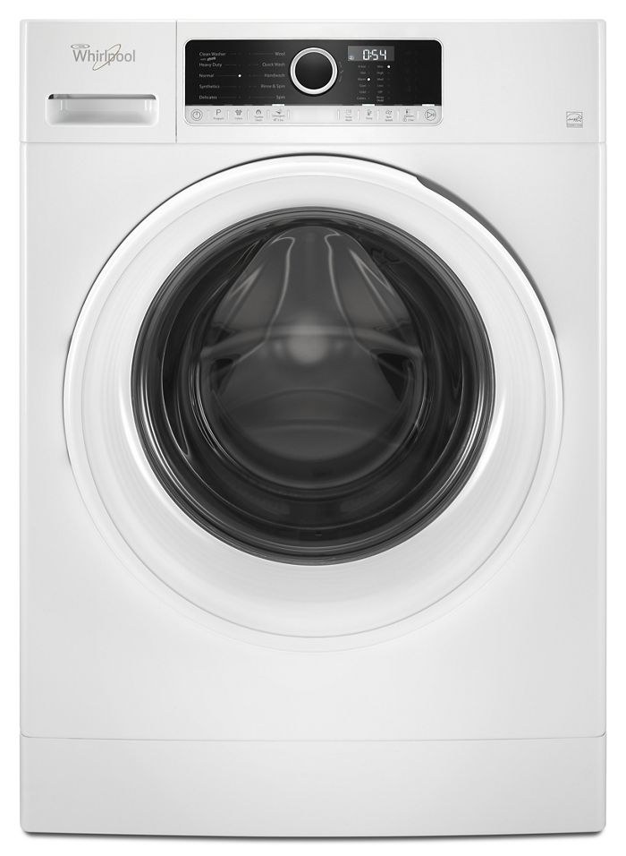Whirlpool Clothes Washer, Front Load, 24 Inch Width X 33-1/4 Inch Height X 24 Inch Depth, White, Stainless Steel Drum, 10 Wash Cycle – WFW3090JW