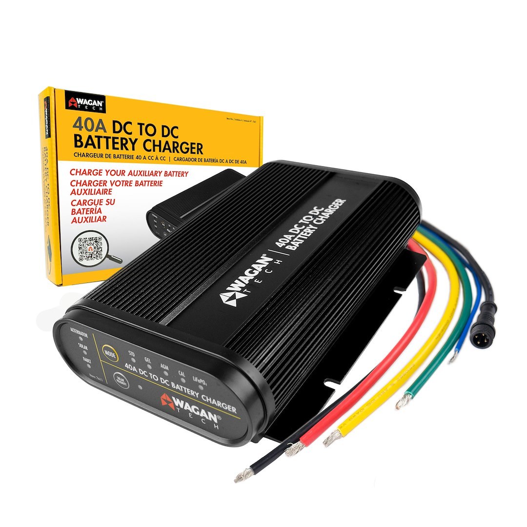 Wagan Battery Charger, DC to DC Charging, AGM/ Gel/ Standard Flooded Lead-Acid/ Calcium/ Lithium Iron Phosphate Battery Type – 7411