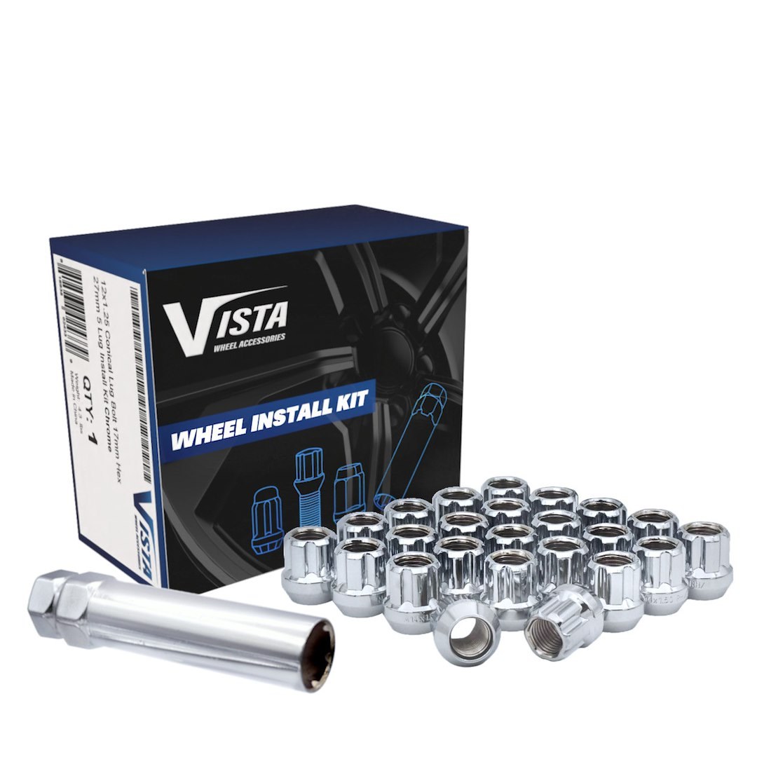 Wheel Craft Wheel Installation Kit, 6 Lug Kit, 12 Millimeter X 1.25 Thread Size, 60 Degree Conical Bulge, Spline Drive, Acorn Open End – DPC56125STO