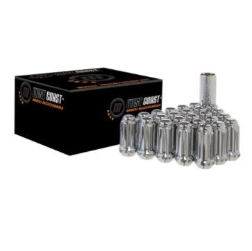 Wheel Craft Wheel Installation Kit, 5 Lug Kit, 1/2 Inch X 20 Thread Size, 60 Degree Conical, Acorn Extra Long, Chrome – W5512ST