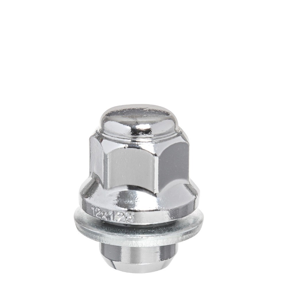 Wheel Craft Lug Nut, OEM Style, 12 X 1.5 Millimeter Thread Size, OEM .77 Inch Standard Mag Shank, Acorn, OEM Hex Size, Chrome Plated, Steel – W6015