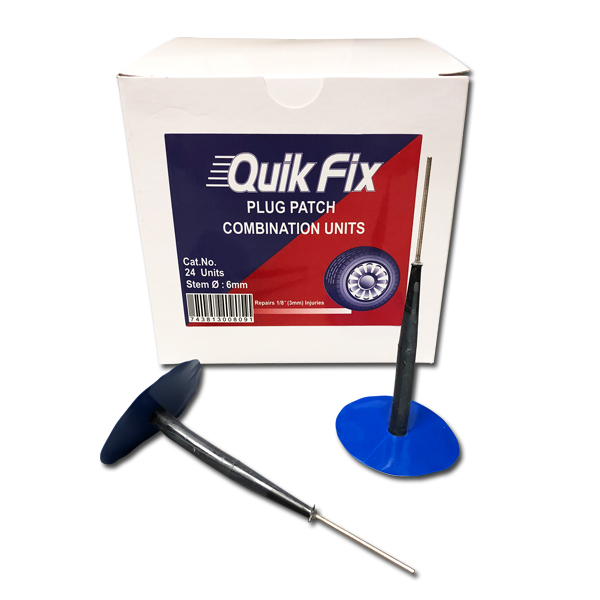 Wheel Craft Tire Repair Kit, Tech Quik Fix, For Radial and Bias Ply Tires, Plug Patch, For Prepared Injury Size 1/4 Inch, Box of 24 – W6016TE