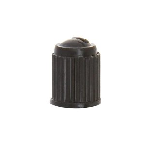 Wheel Craft Valve Stem Cap, Round Serrated, Black, Plastic, Set of 100 – W9902B