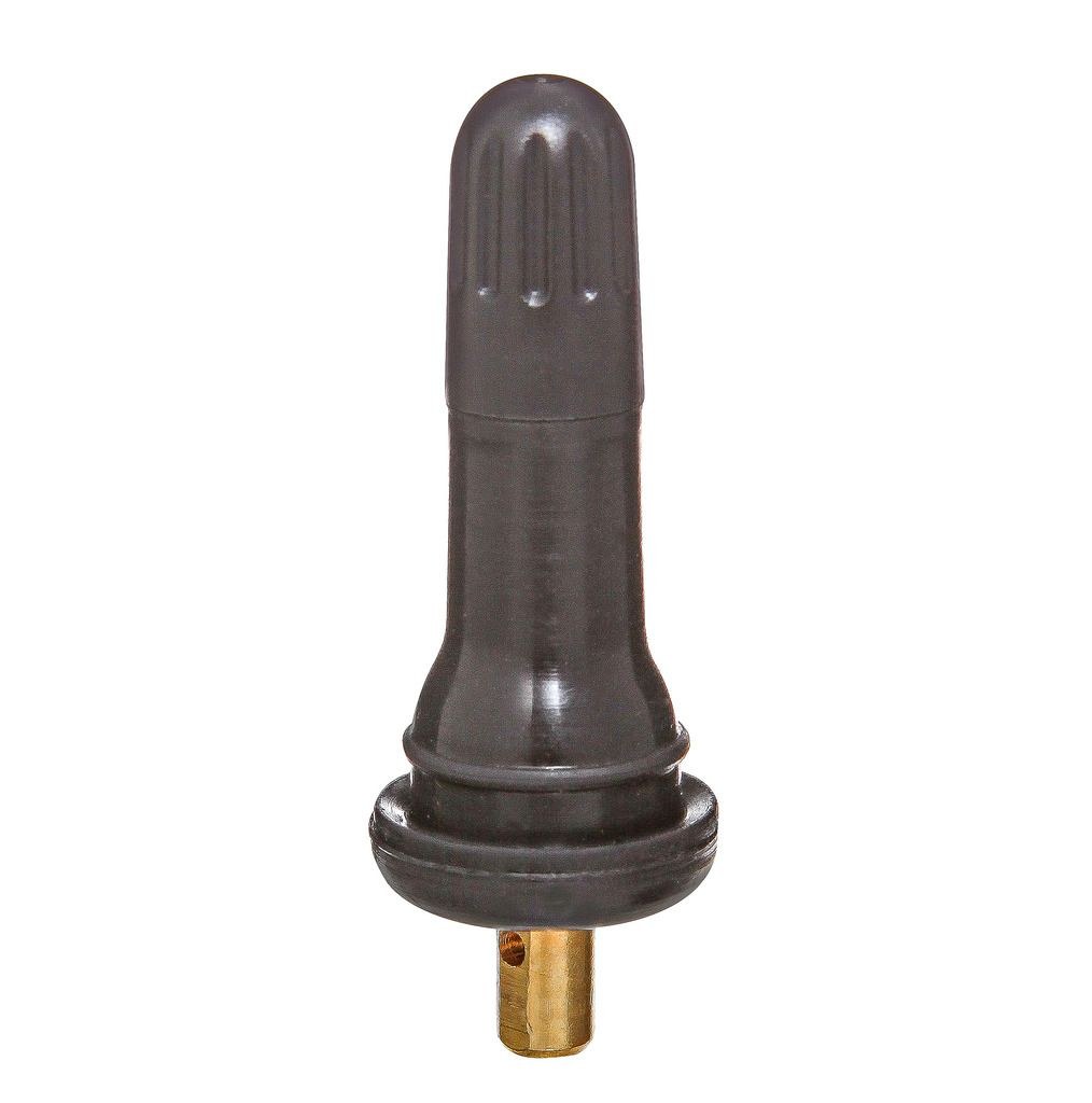 Wheel Craft Valve Stem, Snap IN GM TPMS Type, Straight, 65 PSI Max, Natural, Brass, Round Top Serrated Brass Cap, Set of 100 – W9902GM