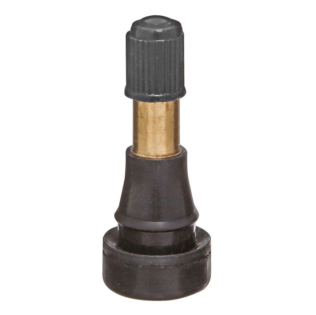 Wheel Craft Valve Stem, Snap IN Mount Non TPMS, Straight, 80 PSI Max, Black Rubber, Round Top Serrated Plastic Cap, Set of 100 – W9902HP