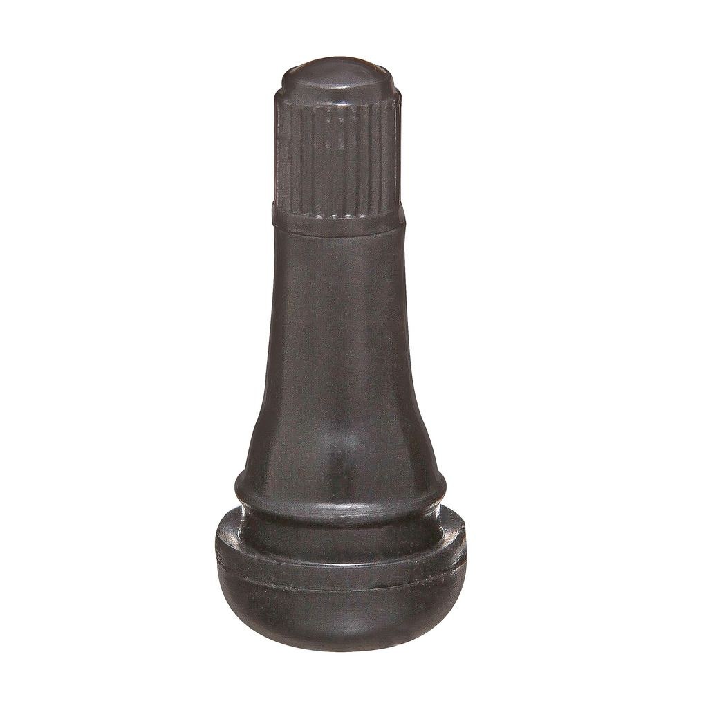 Wheel Craft Valve Stem, Snap IN Mount Non TPMS, Straight, 65 PSI Max, Black Rubber, Round Top Serrated Plastic Cap, Set of 100 – W9902P