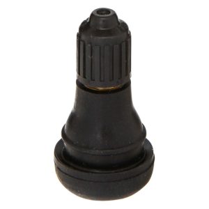 Wheel Craft Valve Stem, Snap IN Mount Non TPMS, Straight, 65 PSI Max, Black Rubber, Round Top Serrated Plastic Cap, Set of 100 – W9902SP
