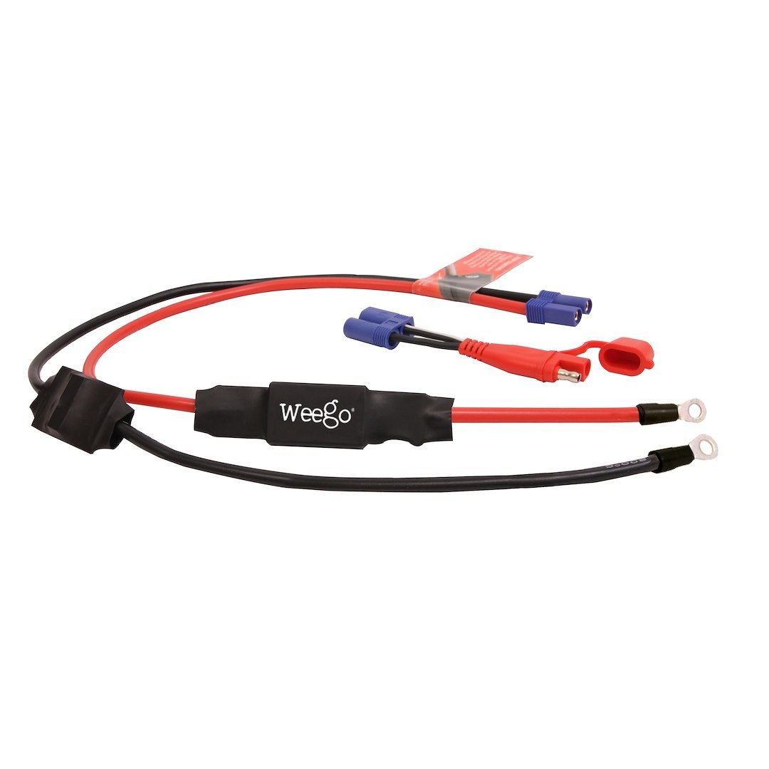 Weego Battery Charging Cable, For Use on Powersports with Hard to Reach Batteries, Uses Tether for Jumping or SAE Adapter for Trickle Charge – JSPT524