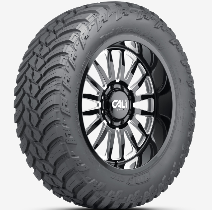 Wheel Group Tire, Terrain Attack M/T a, LT33 X 13.50R24, Mud Terrain Light Truck & SUV, Steel Belted, Radial, Black Sidewall – 33-135024AMP/CM2F