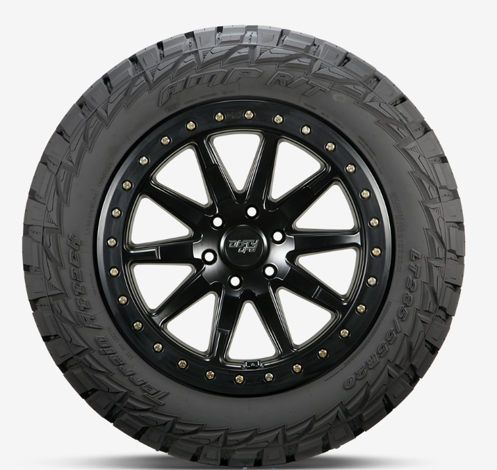 Wheel Group Tire, Terrain Attack R/T, LT35 X 12.50R22, All Terrain Light Truck & SUV, Steel Belted, Radial, Black Sidewall – 35-125022AMP/RTF