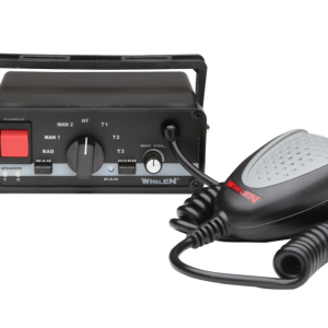 Whelen Siren, 295 Series, 12 Volt, 19 Programmable Tones, Black/ Gray, 100-Watt Speakers, Scan-Lock™ Customization, Bail Mount – 295SLSA1