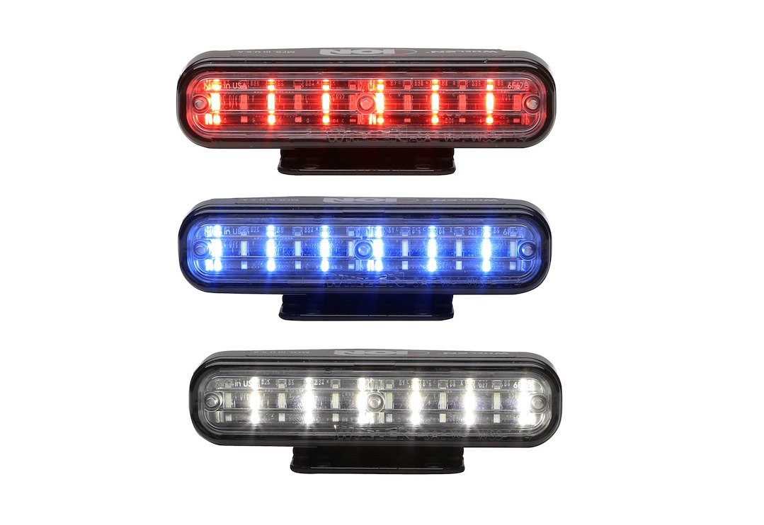 Whelen Warning Light, Ion™ Series, 4 Inch Length X 1.13 Inch Width X 1 Inch Height, Universal Mount, Directional LED, Clear Lens – I3JC