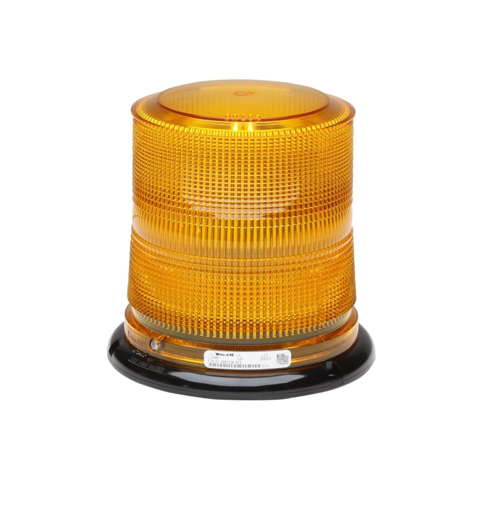 Whelen Warning Light, L10 Series, 6.3 Inch Diameter X 6.4 Inch Height, Dome Style, High Profile, Permanent Mount, LED, Amber Lens – L10HAP
