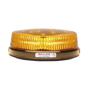 Whelen Warning Light, L32 Series, 7.188 Inch Diameter X 2.625 Inch Height, Dome Style, Low Profile, Permanent Mount, LED, Amber Lens – L32LAF