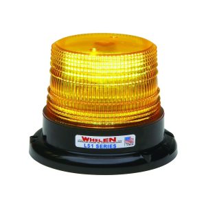 Whelen Warning Light, L50 Series, 5 Inch Diameter X 3-3/4 Inch Height, Dome Style, Permanent Mount, LED, Amber Lens – L51AP