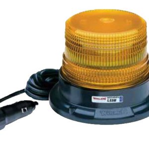 Whelen Warning Light, L50 Series, 5 Inch Diameter X 3-3/4 Inch Height, Dome Style, Magnetic Mount, LED, Amber Lens, 15 Scan-Lock Flash Pattern – L53AM