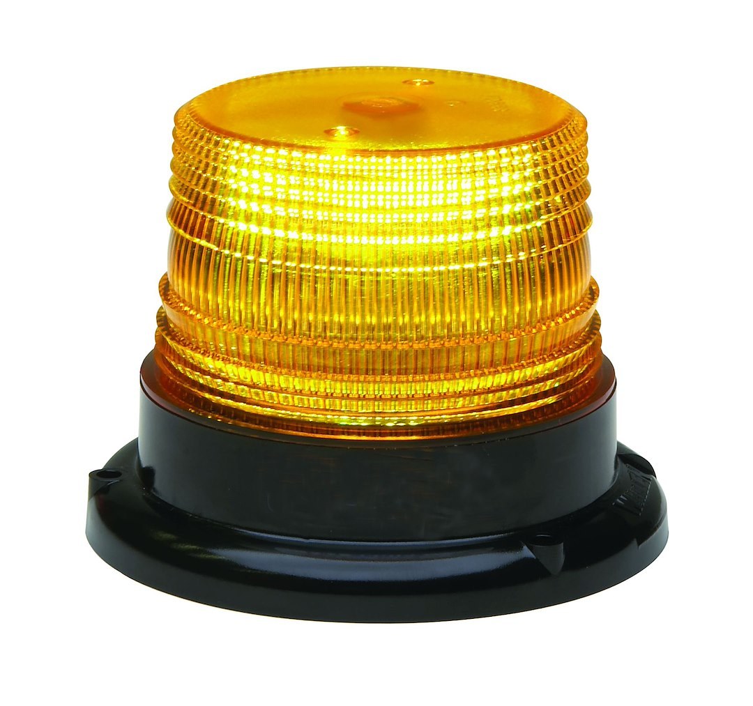 Whelen Warning Light, L50 Series, 5 Inch Diameter X 3-3/4 Inch Height, Dome Style, Permanent Mount, LED, Amber Lens – L53AP