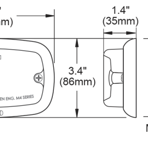 Whelen Warning Light, M4, 5-1/2 Inch Length X 3.4 Inch Width X 1.4 Inch Height, Surface Mount, LED, Clear Lens – M4V2AC